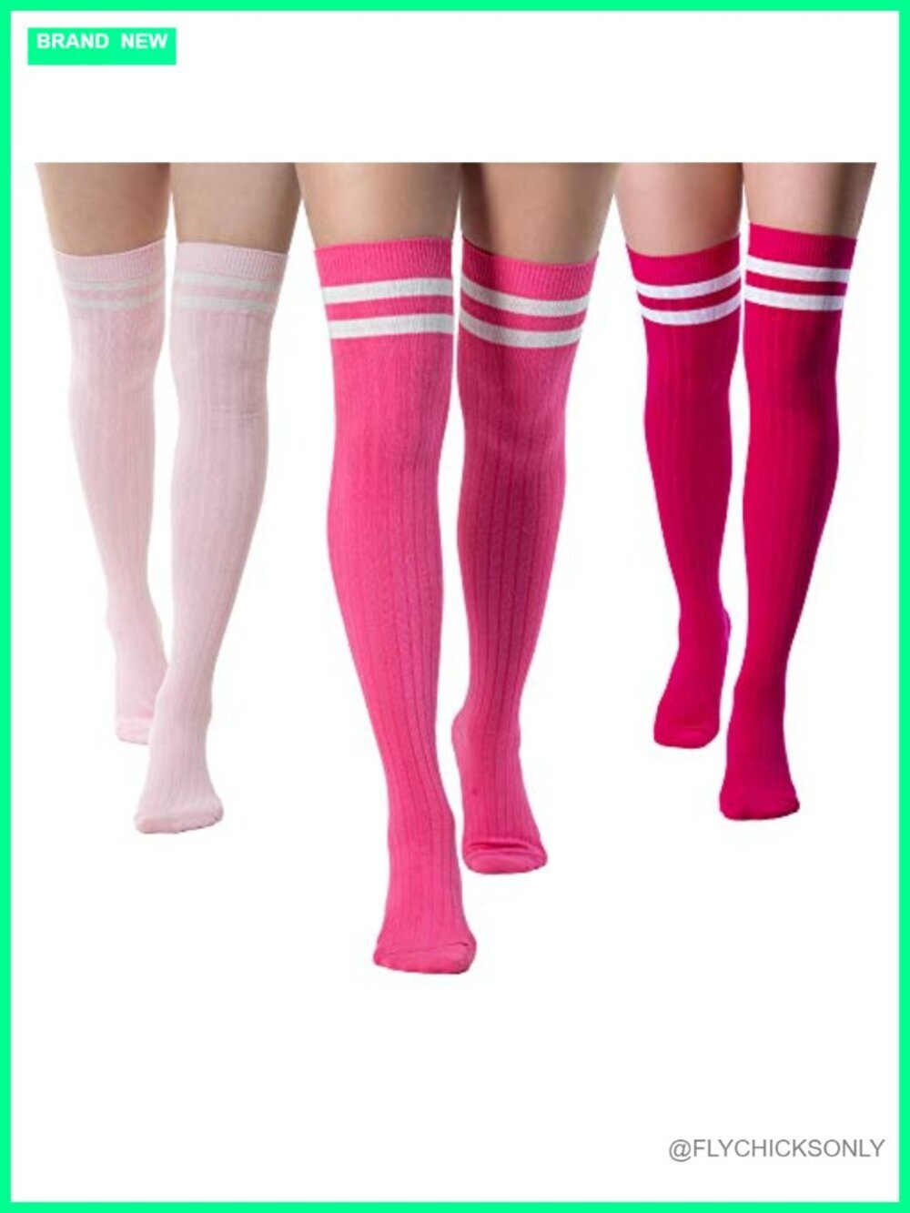 Striped Cotton Thigh-High Tube Socks Over Knee Boot Socks Cable Knit Stretchy